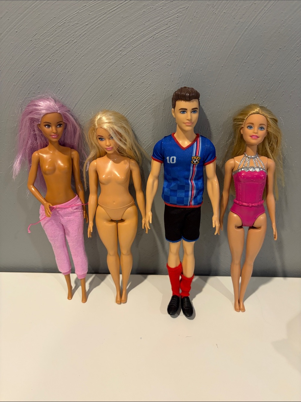 Barbie Doll Set with Pink, Blue and Purple Outfits